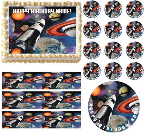 Outer Space Planets Edible Cake Topper Cupcake Outer Space Edible