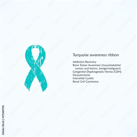 Vecteur Stock Awareness Turquoise Ribbon Painted Addiction Recovery