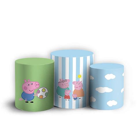 Trio Cilindro Peppa Pig Sublimado 3D Elástico Sublitex painéis