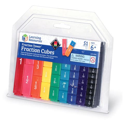 Fraction Tower Cubes Fractions Only - 51 Piece Set - by Learning ...