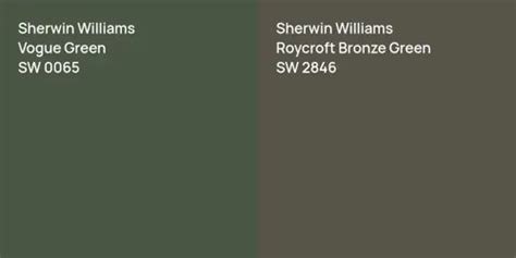 Sherwin Williams Vogue Green Vs Sherwin Williams Roycroft Bronze Green