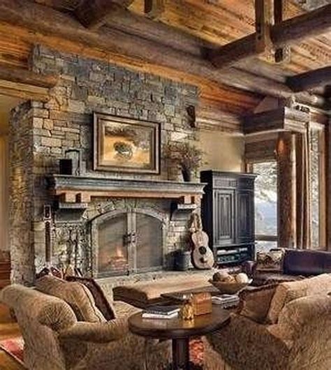 Rustic Stacked Stone Fireplace Homyracks