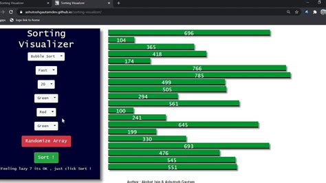 Sorting Visualizer Project Demonstration YouTube