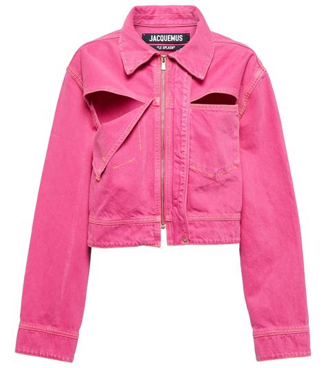 Buy Jacquemus La Veste De Nîmes Cutout Denim Jacket Pink At 30 Off