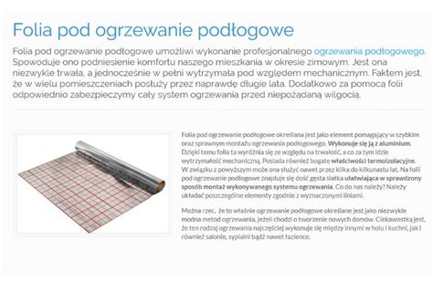 Folia pod ogrzewanie podłogowe