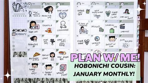 Hobonichi Cousin Monthly Plan With Me Thecoffeemonsterzco Youtube