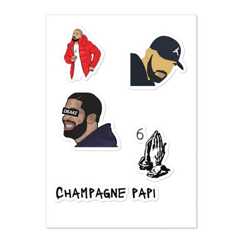 Drake Sticker 5 Piece Drake Decal Drake Rapper Rapper - Etsy