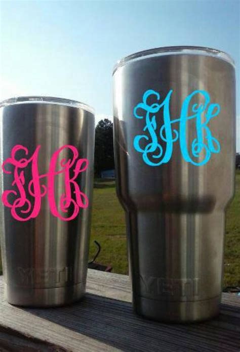 Diy Monogram Decal For Yeti Rambler Colster One Initial Or Three