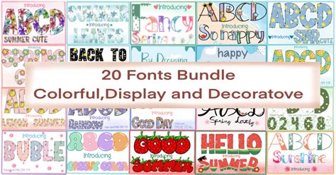 Summer Colorful Fonts Bundle Bundle · Creative Fabrica