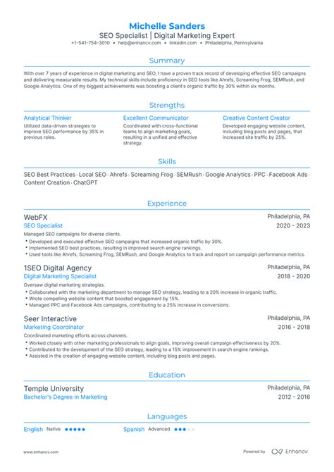 5 Seo Specialist Resume Examples And Guide For 2023