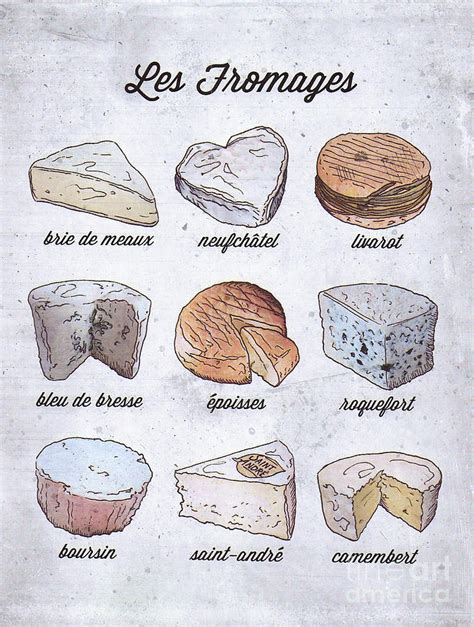 The Cheeses of France vintage French Cheese guide Painting by Tina Lavoie - Pixels