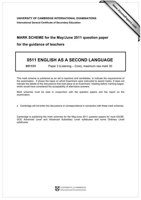 Pdf 0511 English As A Second Language Igcseenglish Second