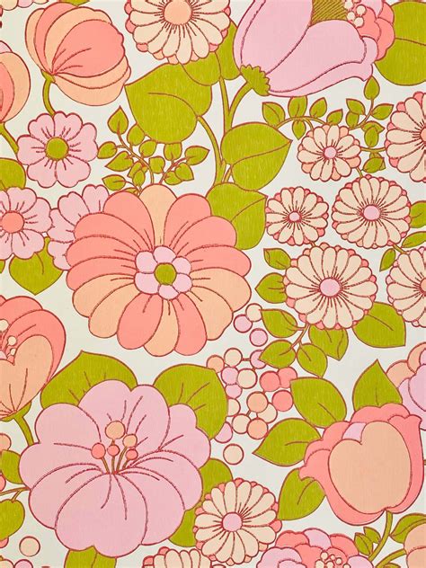 Download Pink Floral Green Leaves Wallpaper