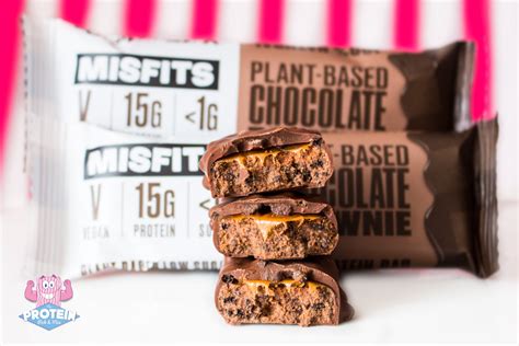 Misfits Plant Based Chocolate Brownie Bar 45g Vegan Protein Bars Uk