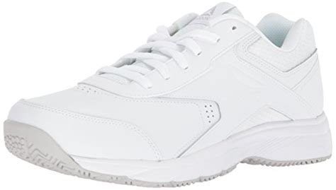 Reebok Men’s Work N Cushion 3.0 Walking Shoe, White/Steel, 9.5 4E US