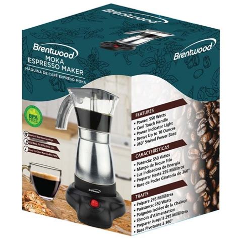 Servings Electric Moka Pot Espresso Machine Brentwood