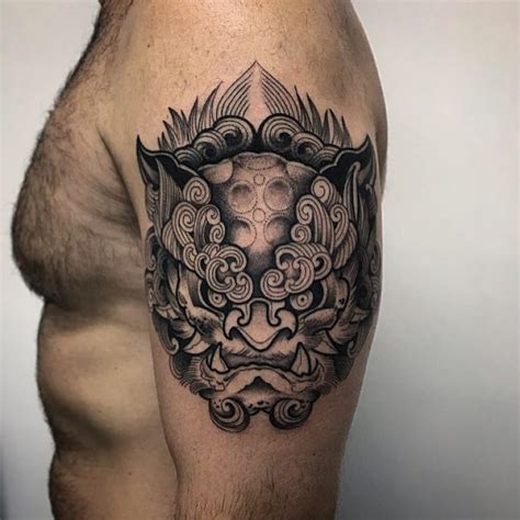 Foo Dog Head Tattoo