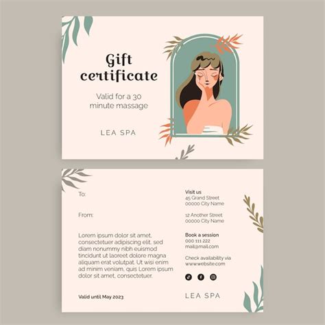 Plantilla de certificado de regalo de diseño plano Vector Gratis