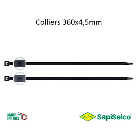 Lot de 100 colliers de serrage 360x4 5mm pour câbles