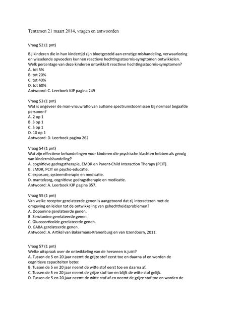 Proef Oefen Tentamen 2018 Vragen En Antwoorden Tentamen 21 Maart