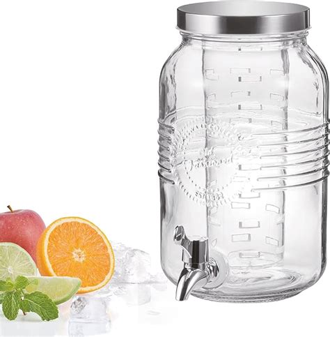 BERELA HOME Dispensador De Agua Con Grifo Y Filtro De Cristal 3 L