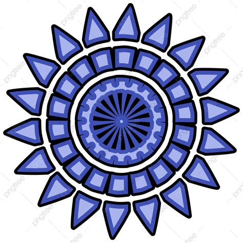 Gambar Logo Tato Matahari India Dengan Warna Biru Matahari Bintang