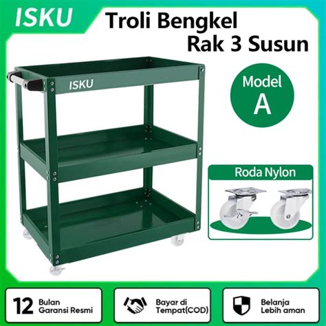 Jual Isku Troli Bengkel Rak Susun Trolly Trolley Besi Tekanan Up To