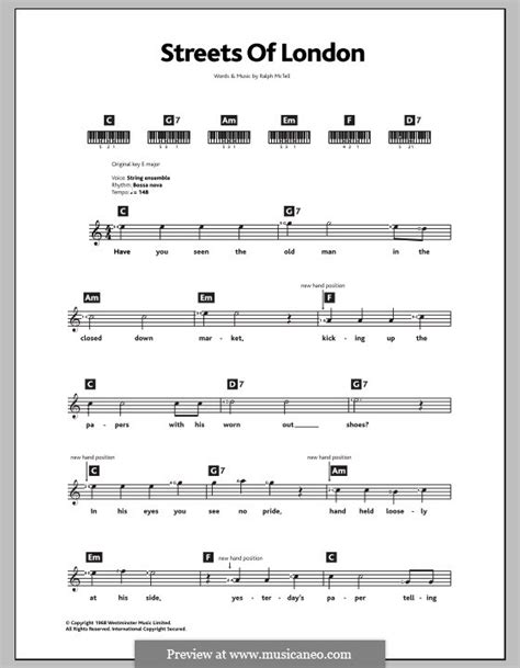 Streets of London by R. McTell - sheet music on MusicaNeo