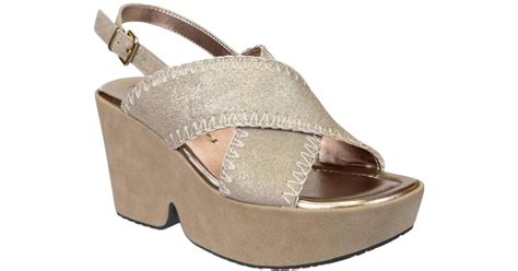 Naked Feet Tofino Wedge Sandals In Metallic Lyst