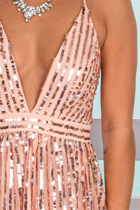 Rose Gold Sequin Maxi Dress Saved By The Dress Saved By The Dress