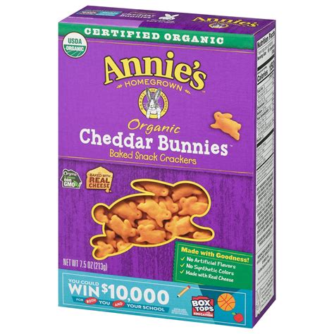 Annie S Organic Cheddar Bunnies Baked Snack Crackers 7 5 Oz 7 5 Oz Shipt