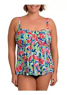 A Shore Fit! Plus Size Aquafina Tummy Solutions Waterfall Top | belk