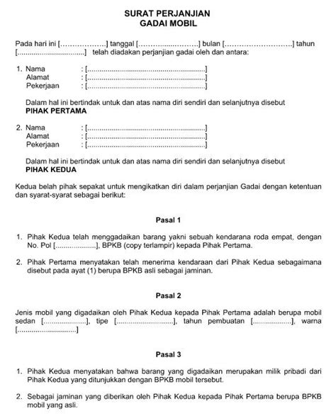 Contoh Surat Pernyataan Gadai Sawah Delinewstv