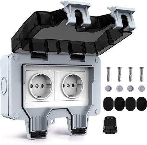 GNIAZDO ZEWNĘTRZNE WTYCZKA PODWÓJNA OGRODOWE IP66 5235 Cena Opinie