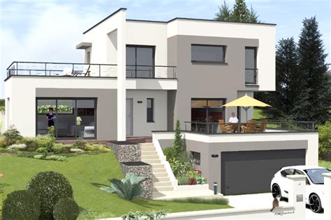 Maison Contemporaine R1 Sur Sous Sol Avec Toiture Terrasse Cogecoop