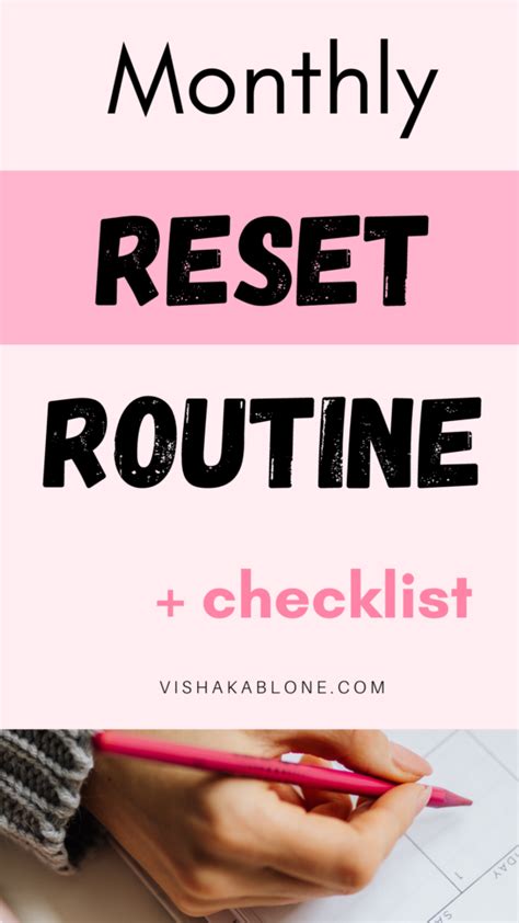 Best Monthly Reset Routine You Need Checklist Vishaka Blone