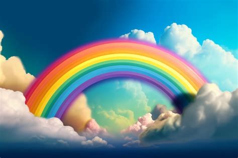 Premium AI Image | A rainbow in the sky with clouds