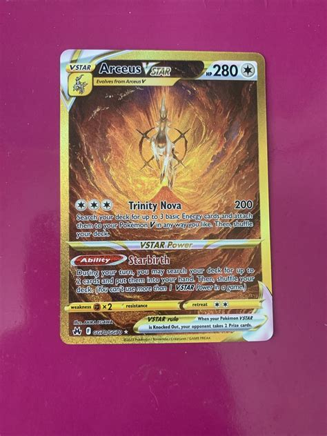 Arceus Vstar Gg70gg70 Full Art Nmm Crown Zenith Pokemon Card Values