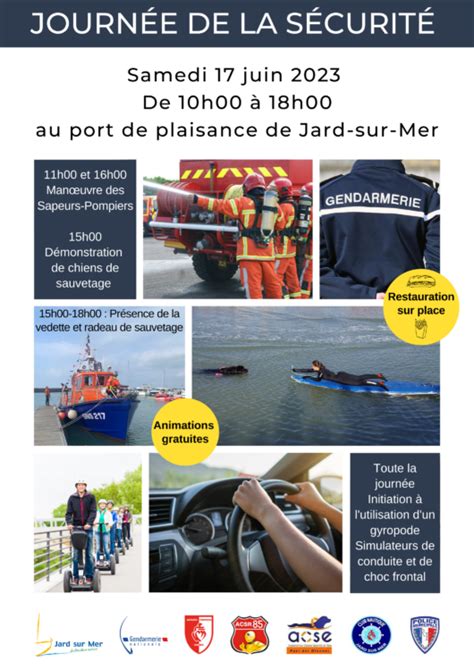 Journ E De La S Curit Site De La Commune De Jard Sur Mer