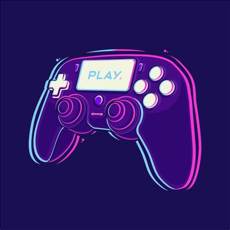 Premium Vector | Playstation stick controller cartoon illustration premium vector