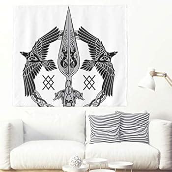 Amazon De Einfarbig Keltisch Raben Wolf Totem Wandbehang Tapisserie