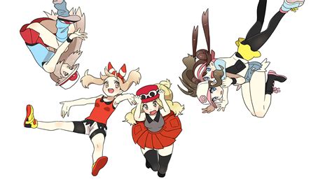 May Rosa Hilda Serena And Leaf Pokemon And More Drawn By