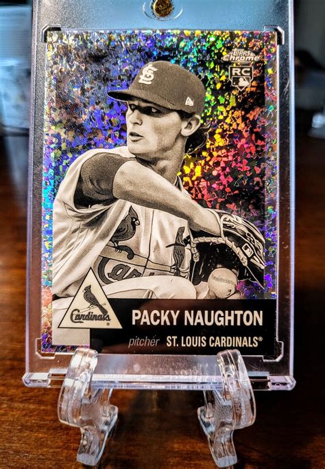 Packy Naughton Topps Chrome Platinum Black White Mini Diamond Rc