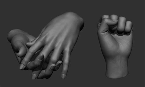 17 Female Hand Poses FlippedNormals