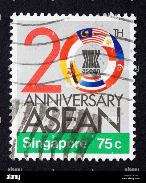 Singapore Postage Stamp Stock Photo Alamy