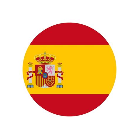 Premium Vector Round Spain Flag Vector Icon Isolated Spain Flag Button