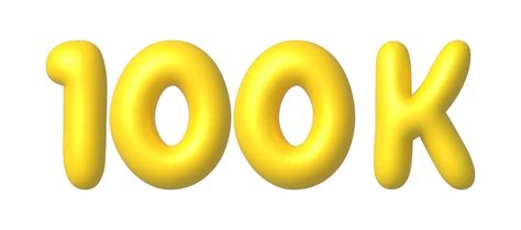 100k, 100000 Followers in social media. 3d gold vector design element ...