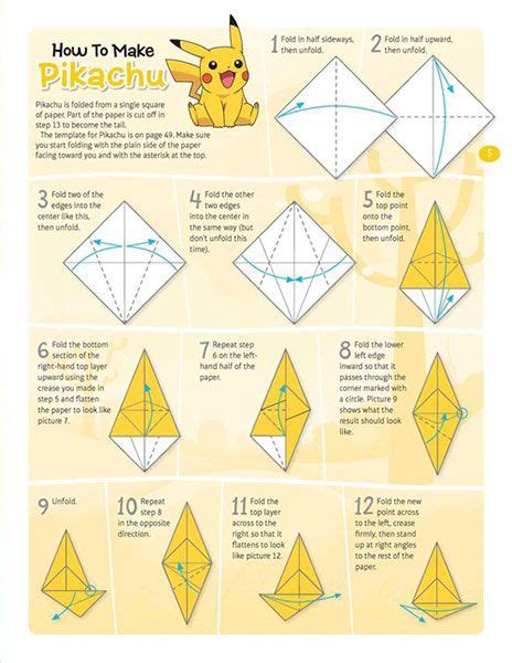 Origami Pikachu Tutorial Easy - teachcreativa.com