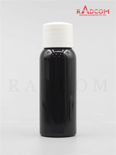 Ml Boston Opaque Black Pet Bottle With White Screw Cap