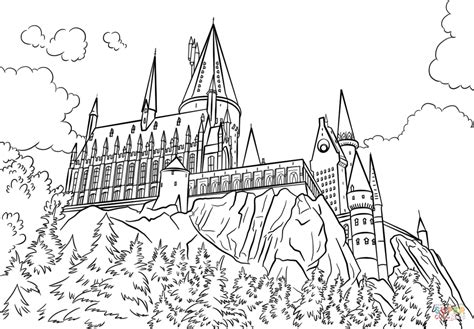 Sketch Of Hogwarts Express Coloring Pages